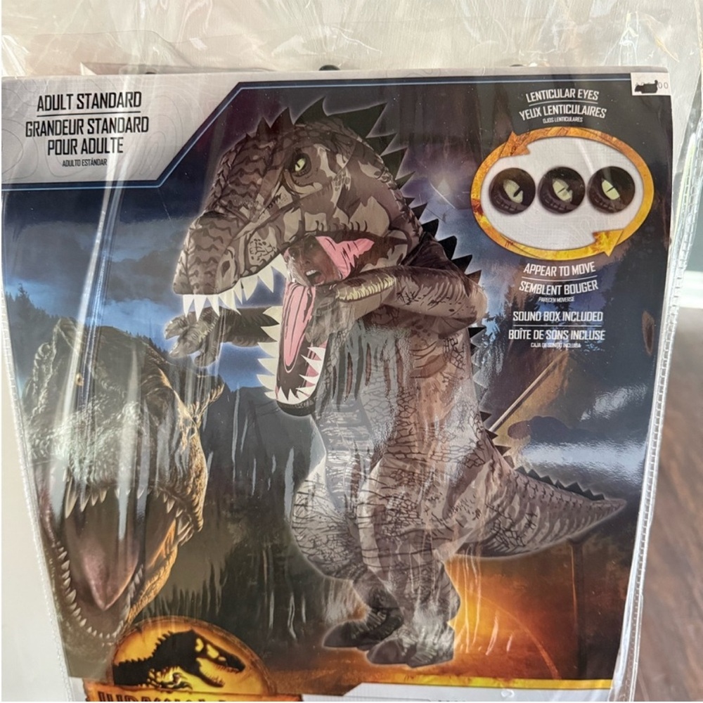 Jurassic World Inflatable Dinosaur Costume- NEW for Men or Women